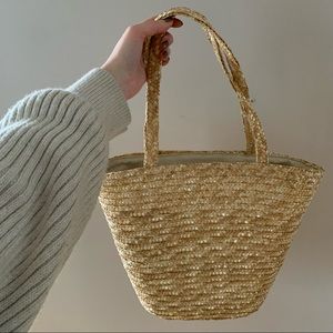 Woven straw purse / market bag